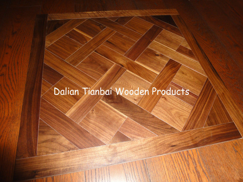 Herribone Solid Walnut flooring ,lacquered